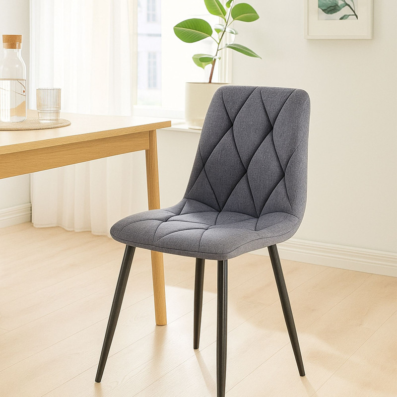Chaise de salle à manger Clairton en tissu gris foncé