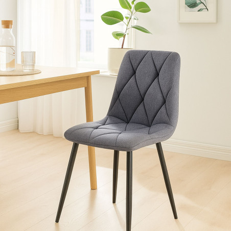 Chaise de salle à manger Clairton en tissu gris foncé