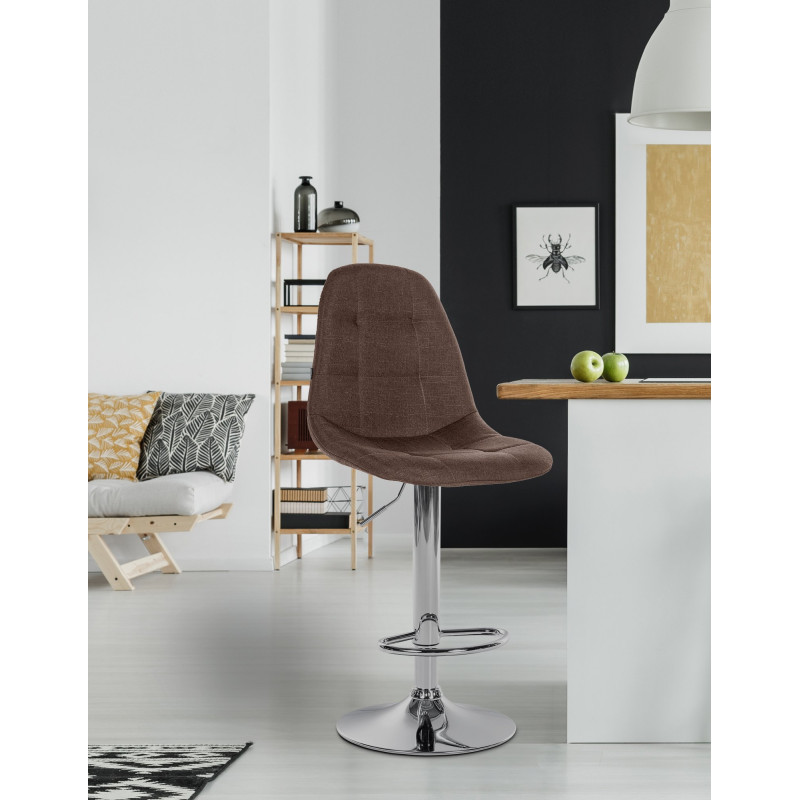Tabouret de bar Elmore tissu C brun