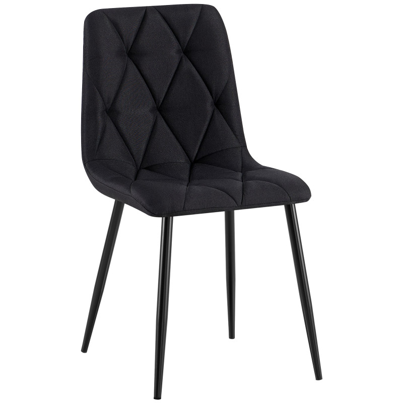 Chaise de salle à manger Clairton, tissu noir