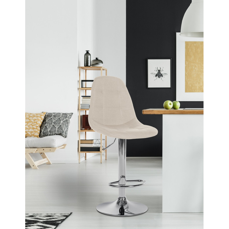 Tabouret de bar Elmore tissu C crème