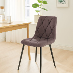 Chaise de salle à manger Clairton, tissu marron