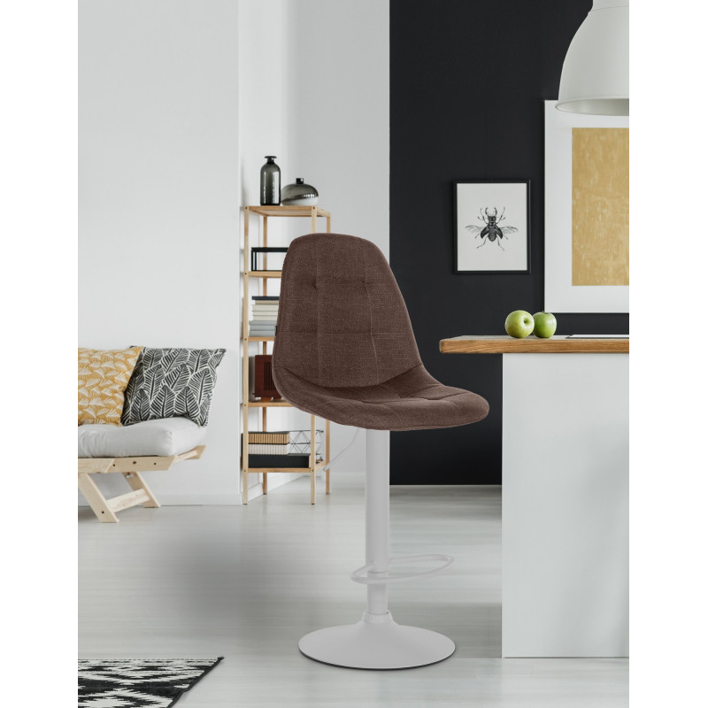 Tabouret de bar Elmore tissu W brun