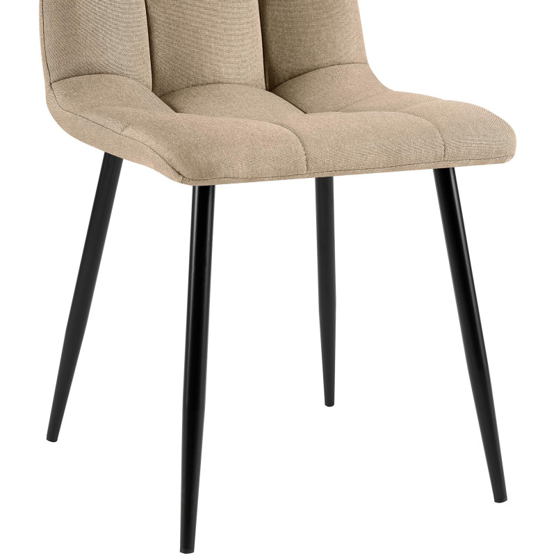 Lot de 4 chaises de salle à manger Antibes tissu taupe