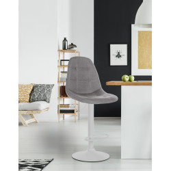 Tabouret de bar Elmore tissu W gris