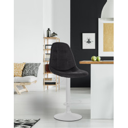 Tabouret de bar Elmore tissu W noir