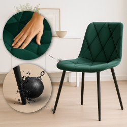 Ensemble de 2 chaises de salle à manger Clairton en velours vert