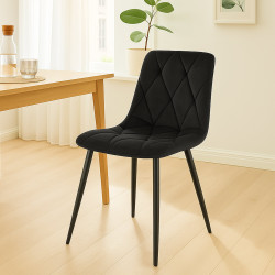 Lot de 2 chaises de salle à manger Clairton en velours noir