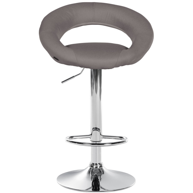 Tabouret de bar Olinda en tissu gris chrome