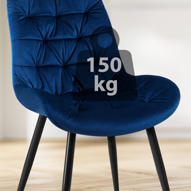 Ensemble de 2 chaises de salle à manger Rossford en bleu foncé