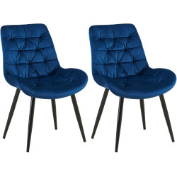 Ensemble de 2 chaises de salle à manger Rossford en bleu foncé