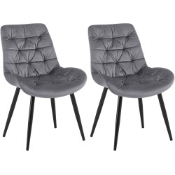 Ensemble de 2 chaises de salle à manger Rossford, gris foncé