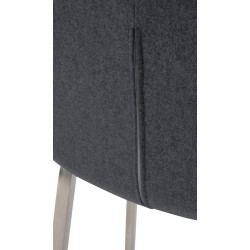 Tabouret de bar Monea E en feutre gris