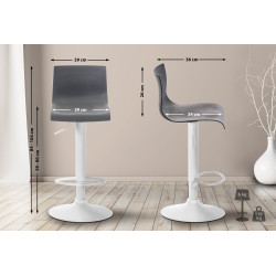 Tabouret de bar Hoover W gris
