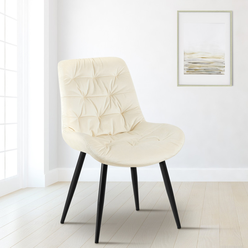 Ensemble de 2 chaises de salle à manger Rossford couleur crème