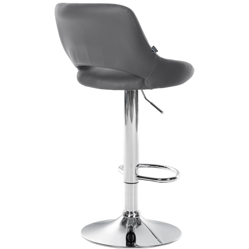 Tabouret de bar Milet en cuir artificiel chromé gris