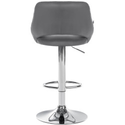 Tabouret de bar Milet en cuir artificiel chromé gris