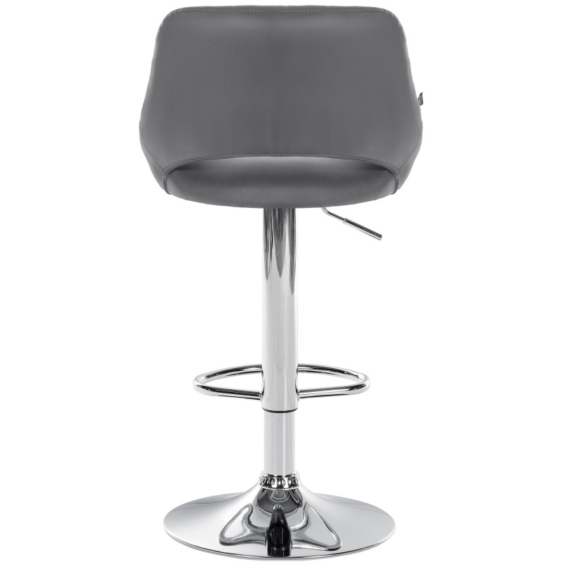 Tabouret de bar Milet en cuir artificiel chromé gris