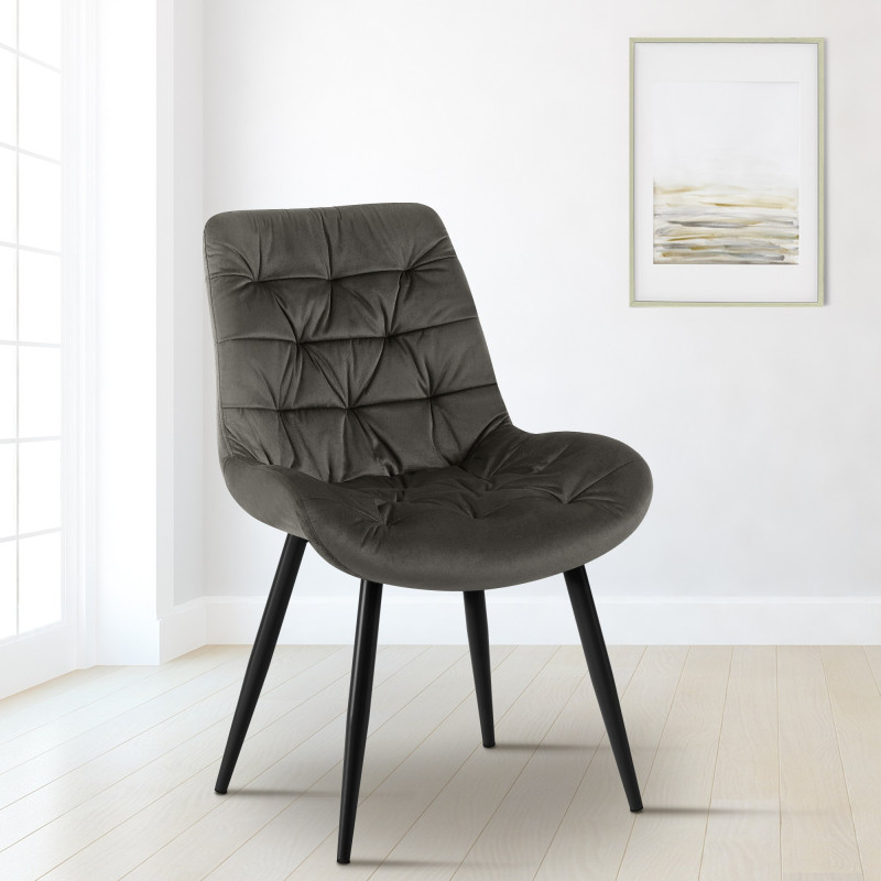 Lot de 2 chaises de salle à manger Rossford anthracite