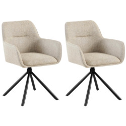Lot de 2 chaises Tipton tissu taupe