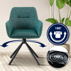 Lot de 2 chaises Tipton en tissu vert foncé