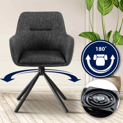 Lot de 2 chaises Tipton en tissu gris foncé