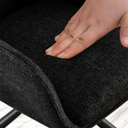 Ensemble de 2 chaises Tipton, tissu noir