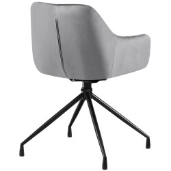 Lot de 2 chaises de salle à manger Welby en velours gris foncé