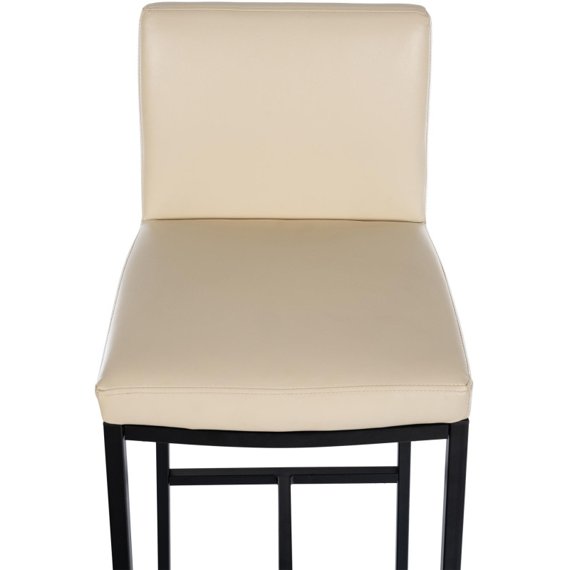 Tabouret de bar Freeport simili cuir B crème