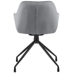 Lot de 2 chaises de salle à manger Welby en velours gris foncé