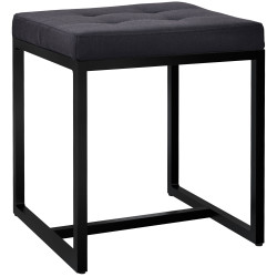 Tabouret en tissu Barci B noir