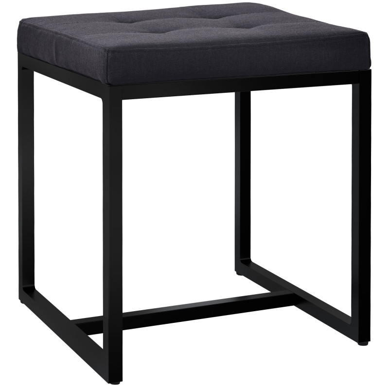 Tabouret en tissu Barci B noir