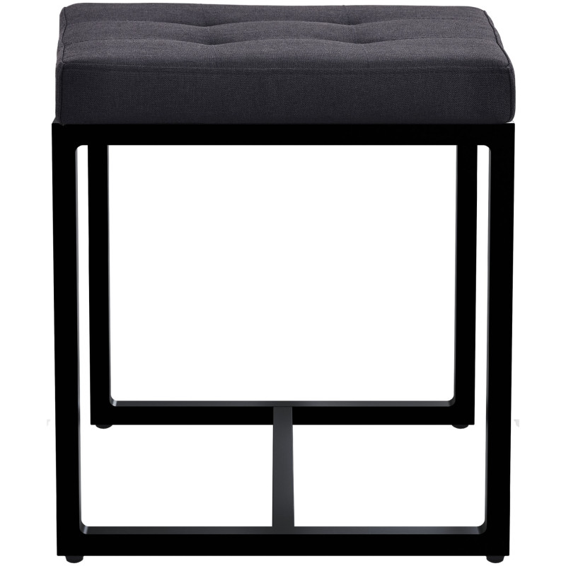 Tabouret en tissu Barci B noir