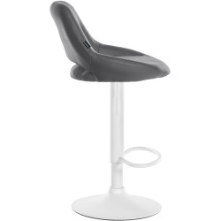 Tabouret de bar Milet en cuir artificiel gris