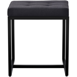 Tabouret en tissu Barci B noir