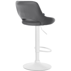 Tabouret de bar Milet en cuir artificiel gris