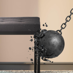 Tabouret en tissu Barci B noir