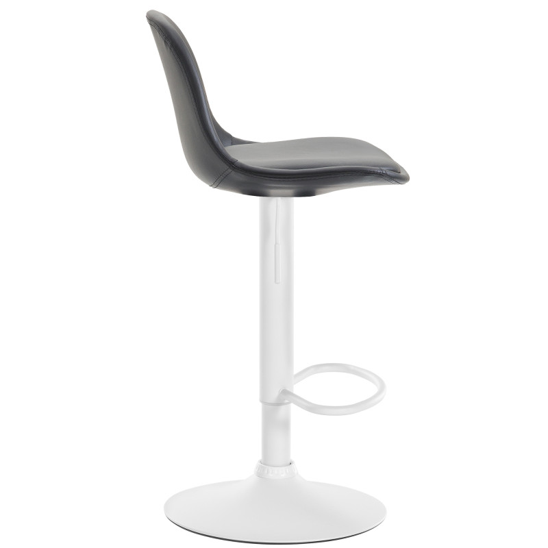 Tabouret de bar Kiel entièrement rembourré en similicuir noir