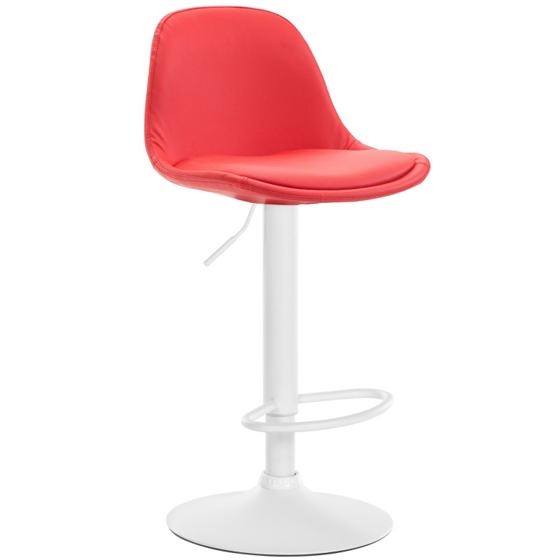 Tabouret de bar Kiel entièrement rembourré en similicuir rouge