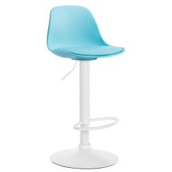 Tabouret de bar Kiel, similicuir bleu