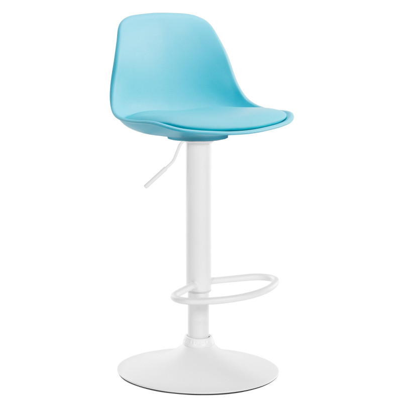 Tabouret de bar Kiel, similicuir bleu