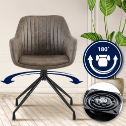 Ensemble de 2 chaises de salle à manger Welby Gris Vintage