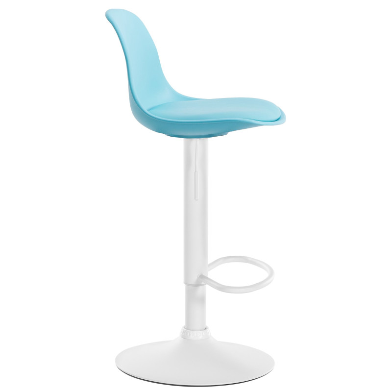 Tabouret de bar Kiel, similicuir bleu