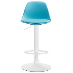 Tabouret de bar Kiel, similicuir bleu