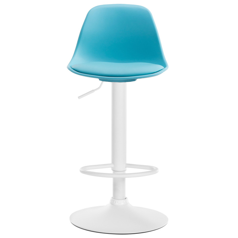 Tabouret de bar Kiel, similicuir bleu