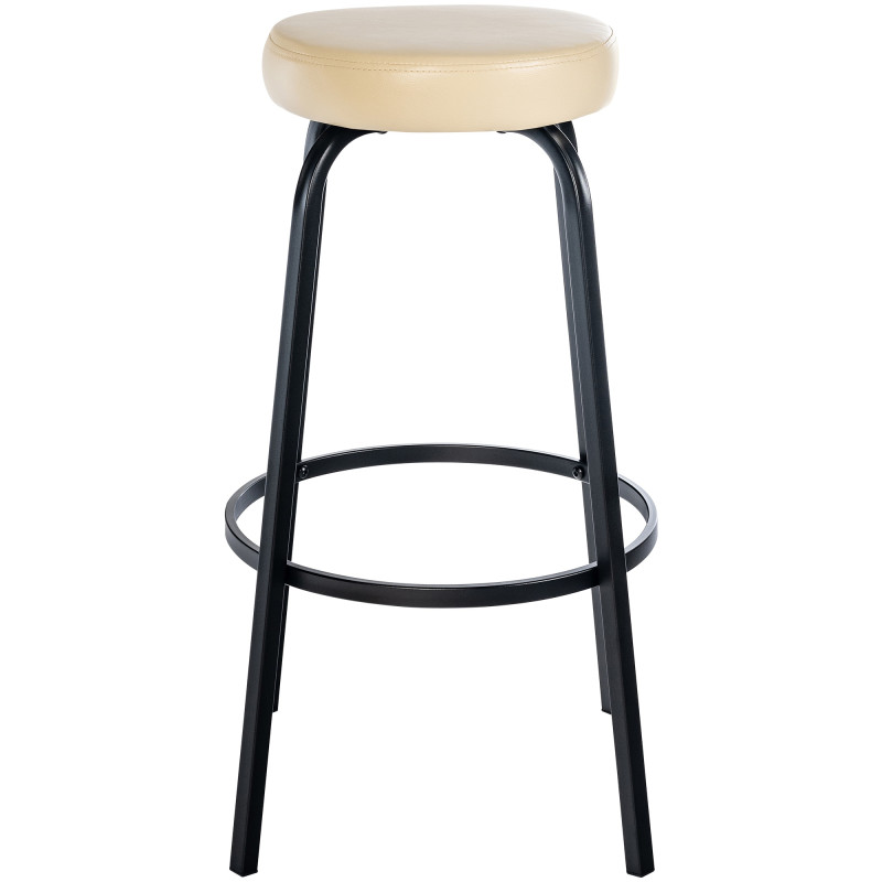 Tabouret de bar Kamari en cuir artificiel crème