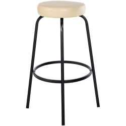 Tabouret de bar Kamari en cuir artificiel crème