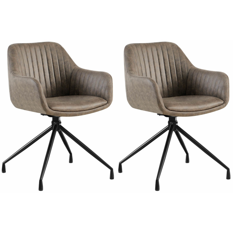 Lot de 2 chaises de salle à manger Welby Vintage grises