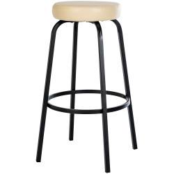 Tabouret de bar Kamari en cuir artificiel crème