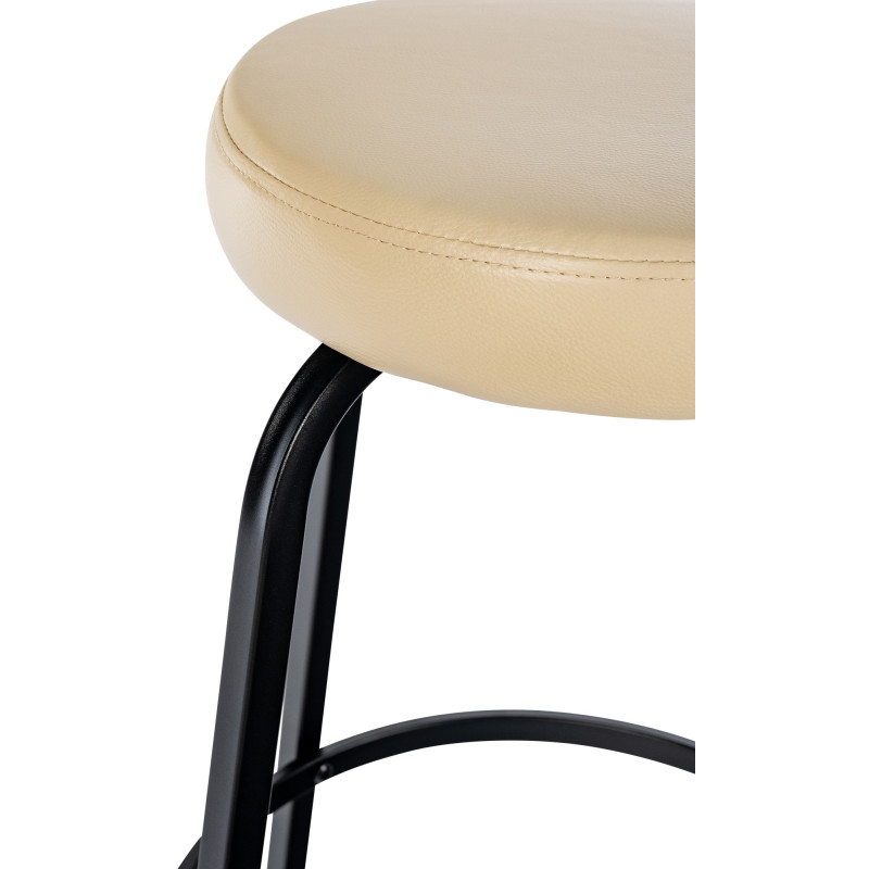 Tabouret de bar Kamari en cuir artificiel crème